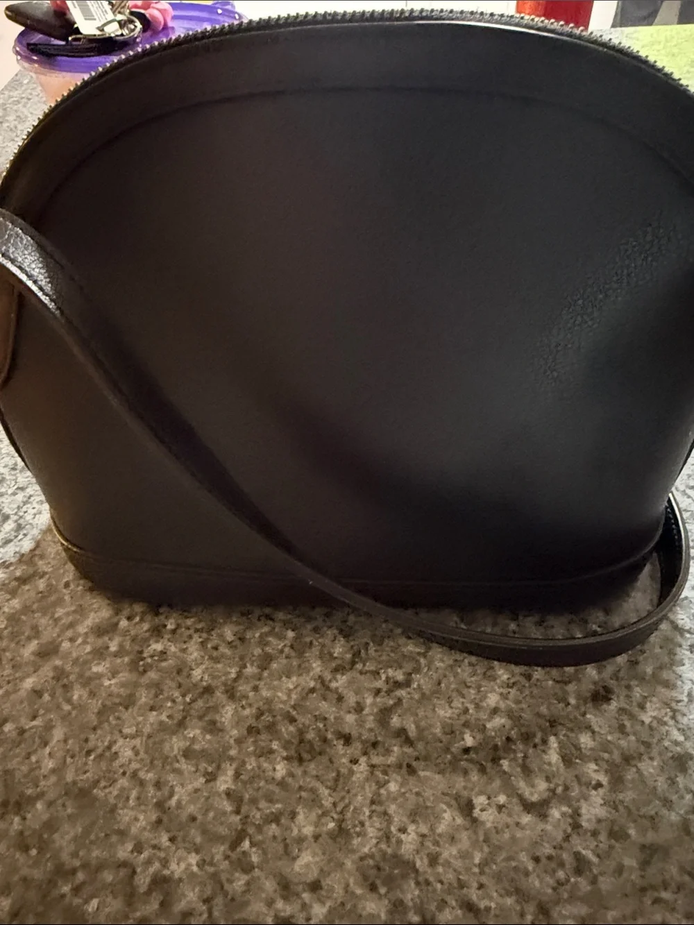 kate spade Black Dome Leather Crossbody with Gold Logo